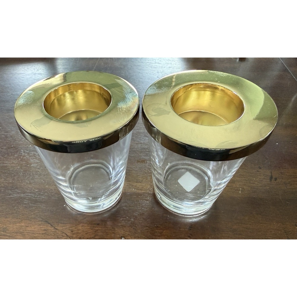 PartyLite Gold Versatility Pair Votive/Tealight Holders - No Box